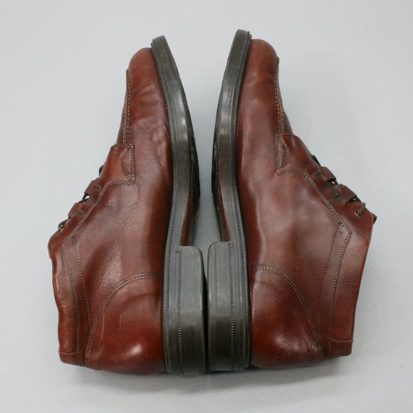 Bacco Bucci Men\'s 13 Brown Leather Lace-up Chukka Moc-toe Ankle Boots Italy main image 9